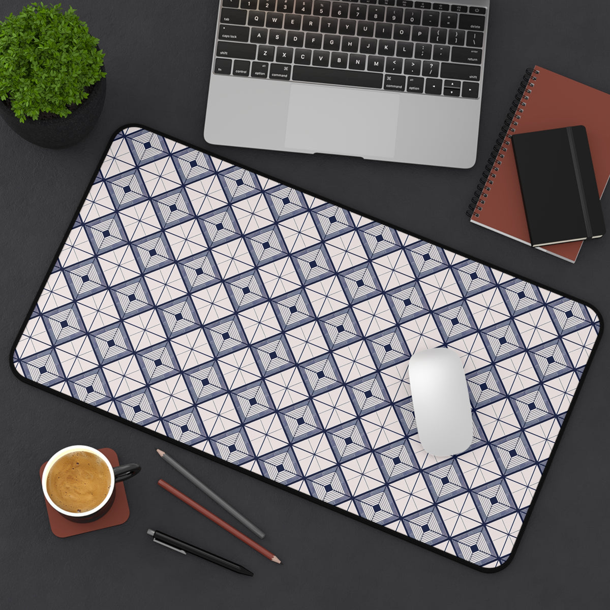 Geometric Desk Mat - Modern Office Accessory for Stylish Workspaces