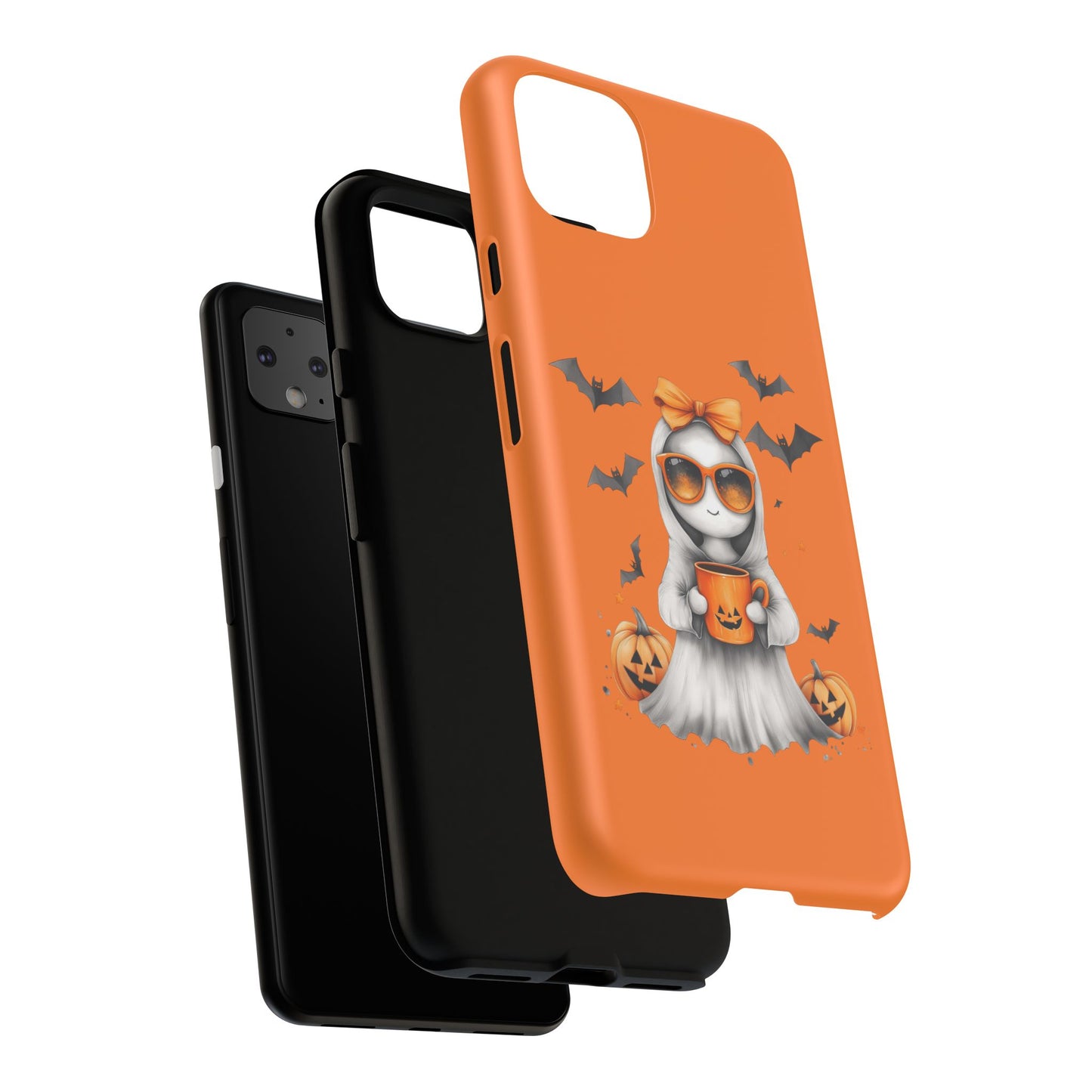 Halloween Ghost Phone Case, Cute Cat Ghost Case, Autumn Phone Cover, Spooky Season Gift, Trick or Treat Case