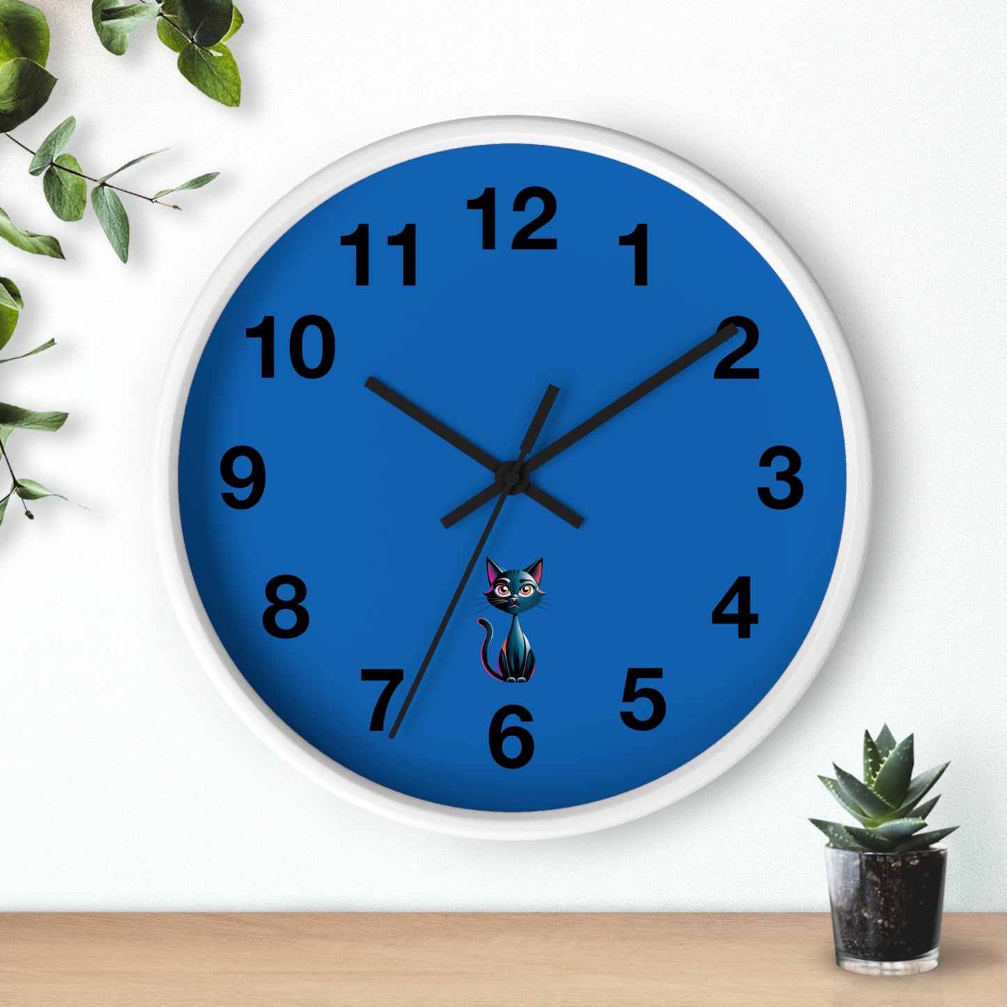 Cute Cat Wall Clock | Fun Home Decor, Cat Lovers Gift, Unique Wall Art, Cat Themed Birthday Gift, Colorful Clock