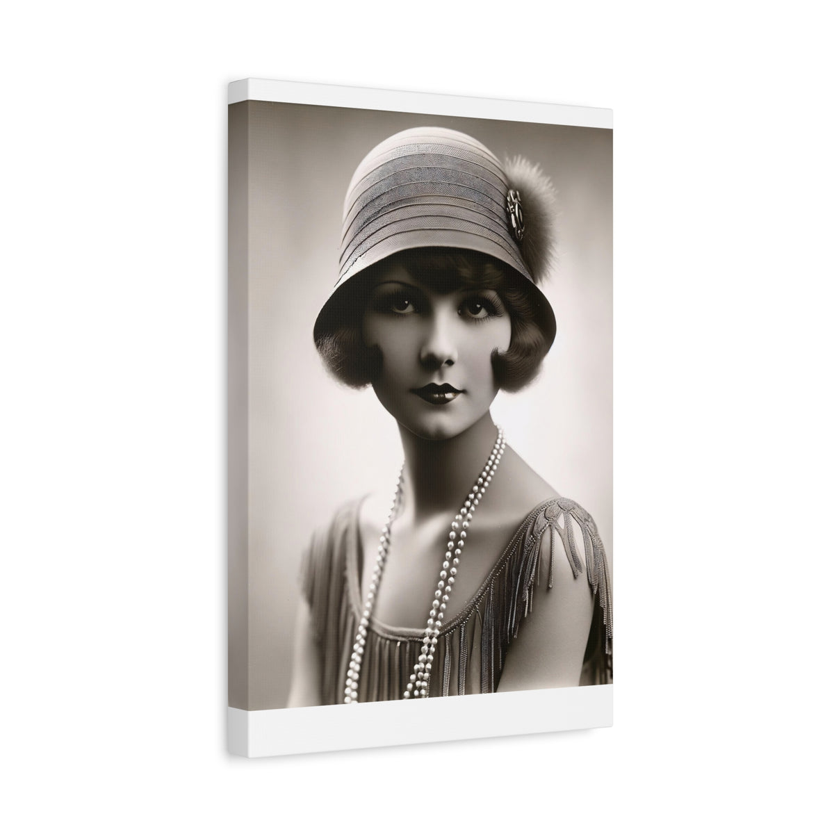 Vintage 1920s Flapper Portrait Canvas