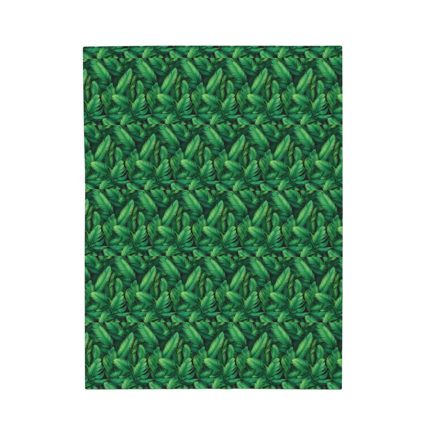 Lush Green Leaf Velveteen Plush Blanket, Cozy Home Decor, Gift for Plant Lovers, Tropical Vibes, Perfect for Holidays, Picnic, & Cozy Nights
