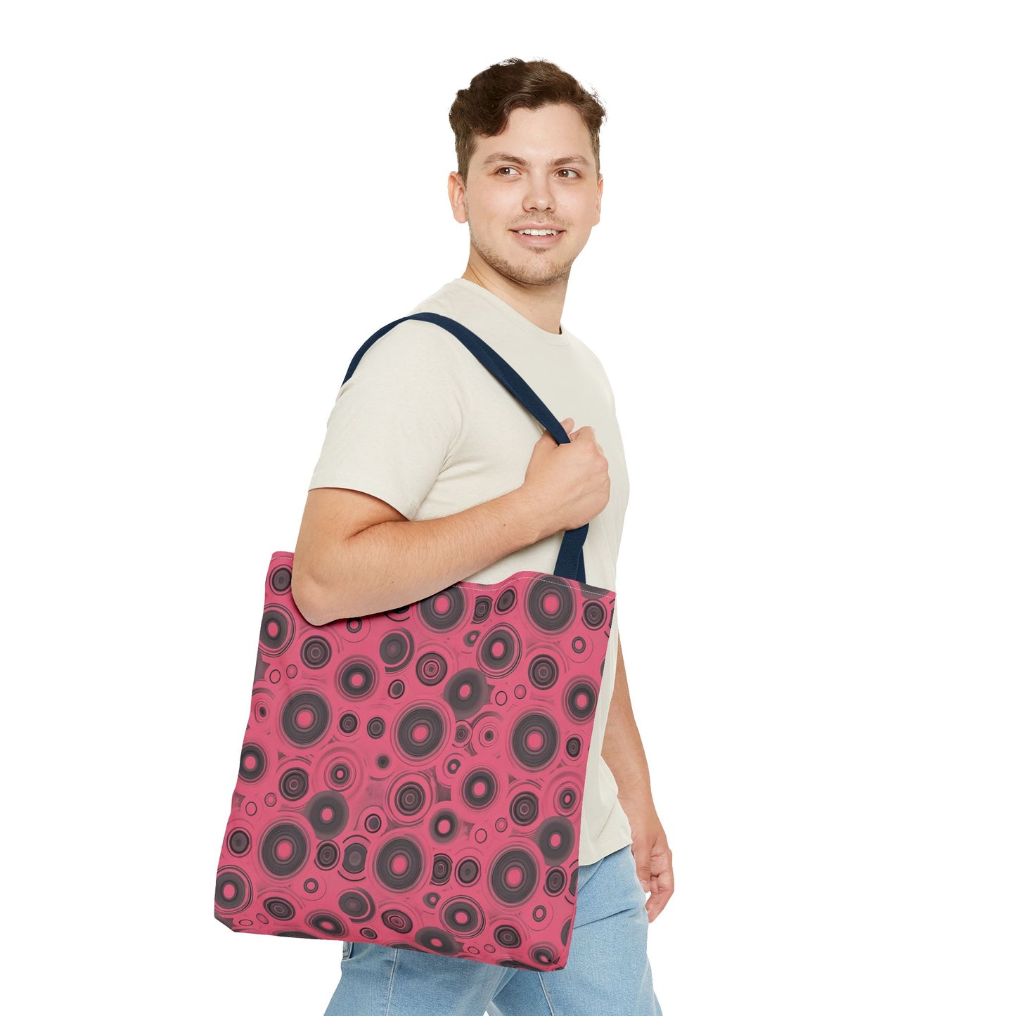 Colorful Retro Tote Bag, Stylish Beach Bag, Shopping Tote