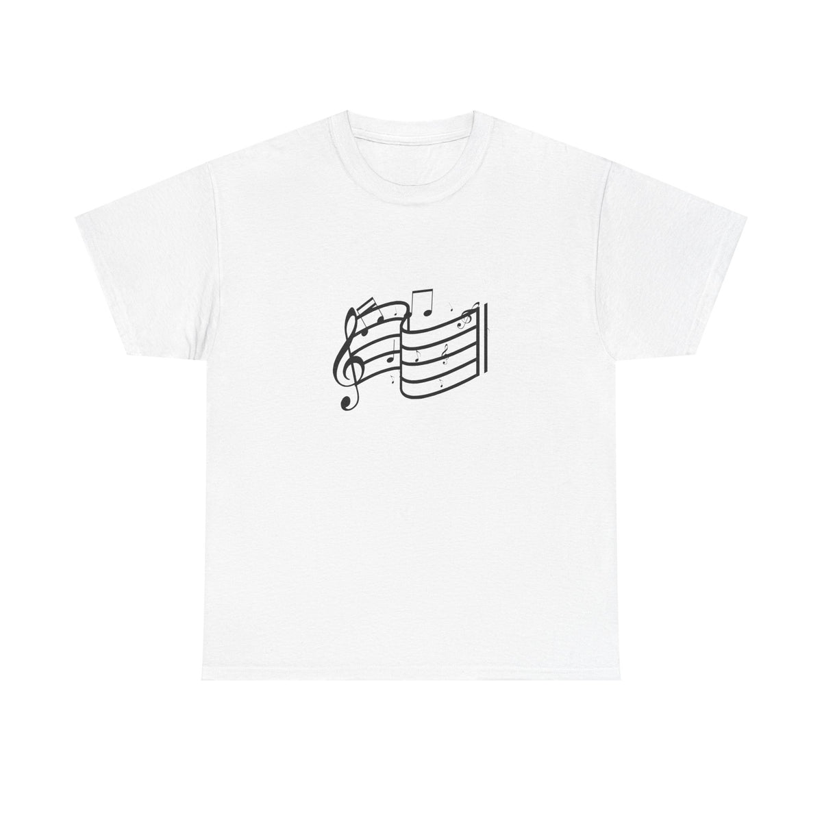 Music Notes T‑Shirt — Minimalist Sheet Music Tee for Musicians & Music Lovers