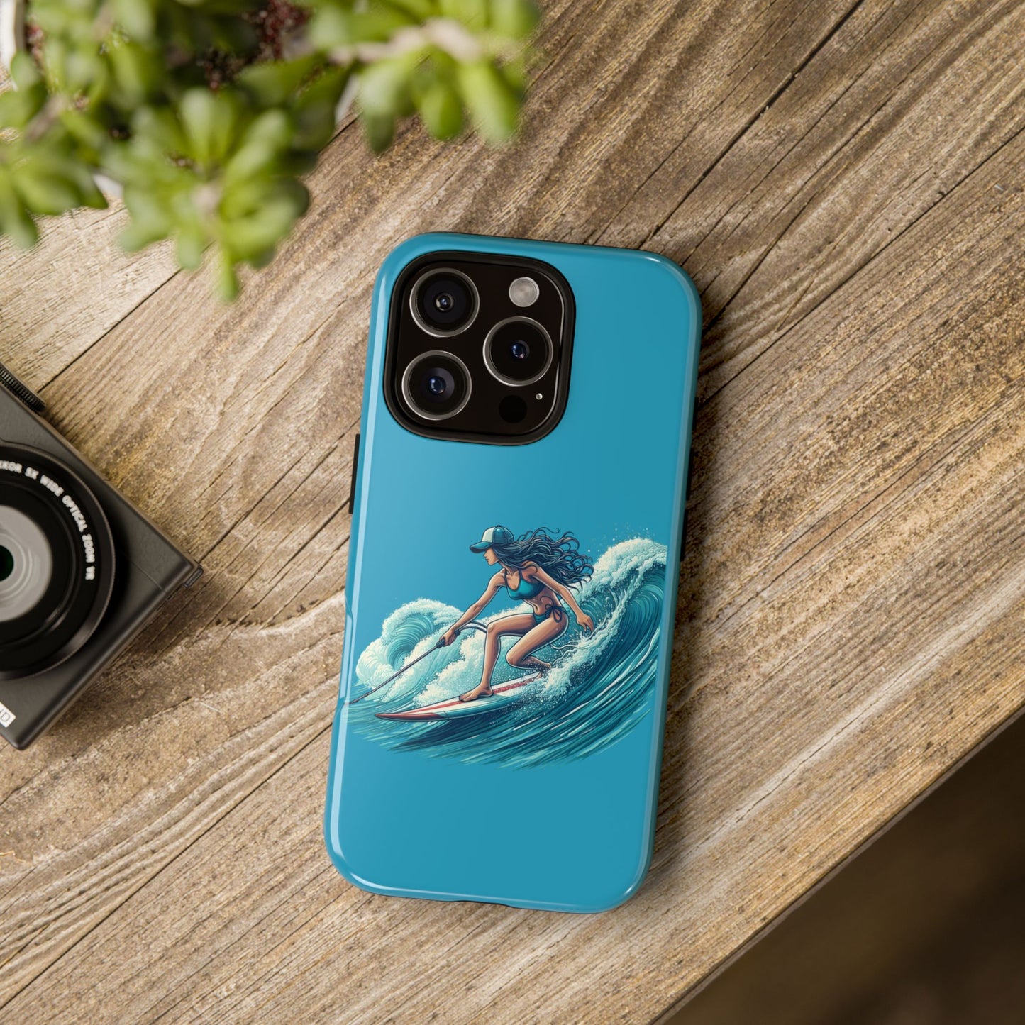 Surfing Phone Case, Coastal Vibes Phone Cover, Tough Cases for Beach Lovers, Ocean Art Phone Accessories, Summer Gift Idea