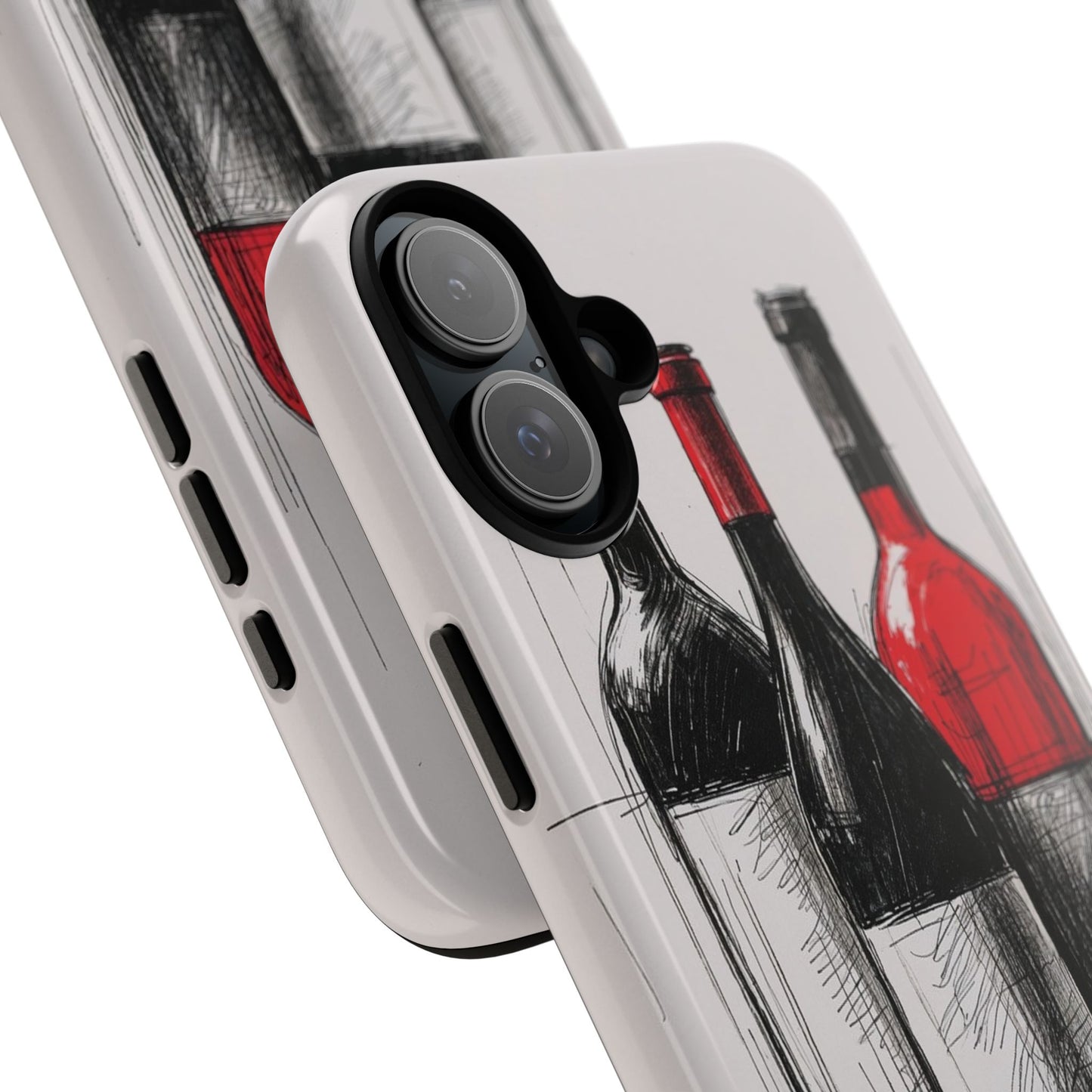 Wine Lover's Phone Case, Tough Phone Cover, Artistic Wine Design, Gift for Wine Enthusiasts, Customizable Case, Unique Wine Art