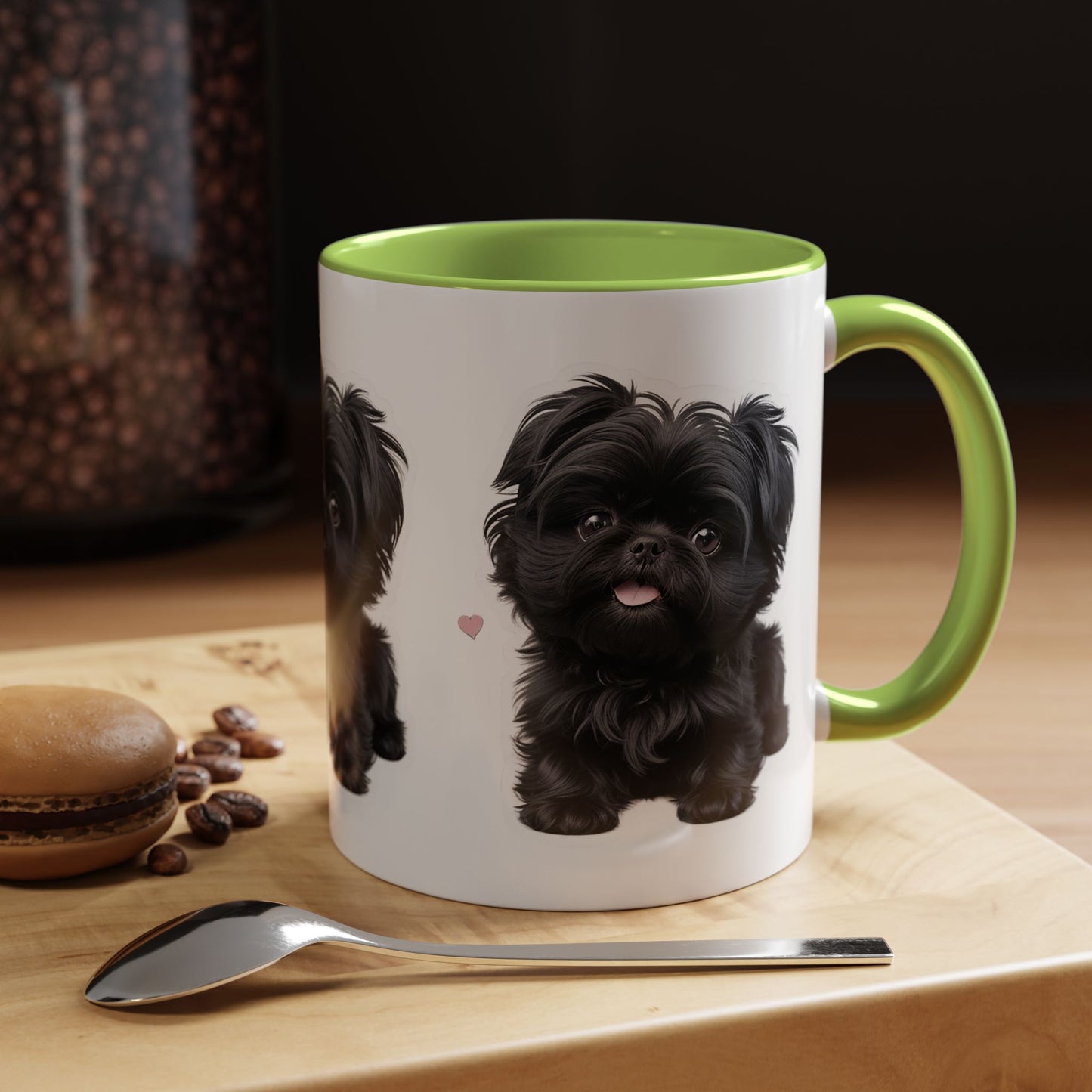 Cute Pug Accent Coffee Mug, Pet Lover Gift, Coffee Cup, Dog Mom Mug, Black Dog Ceramic Mug