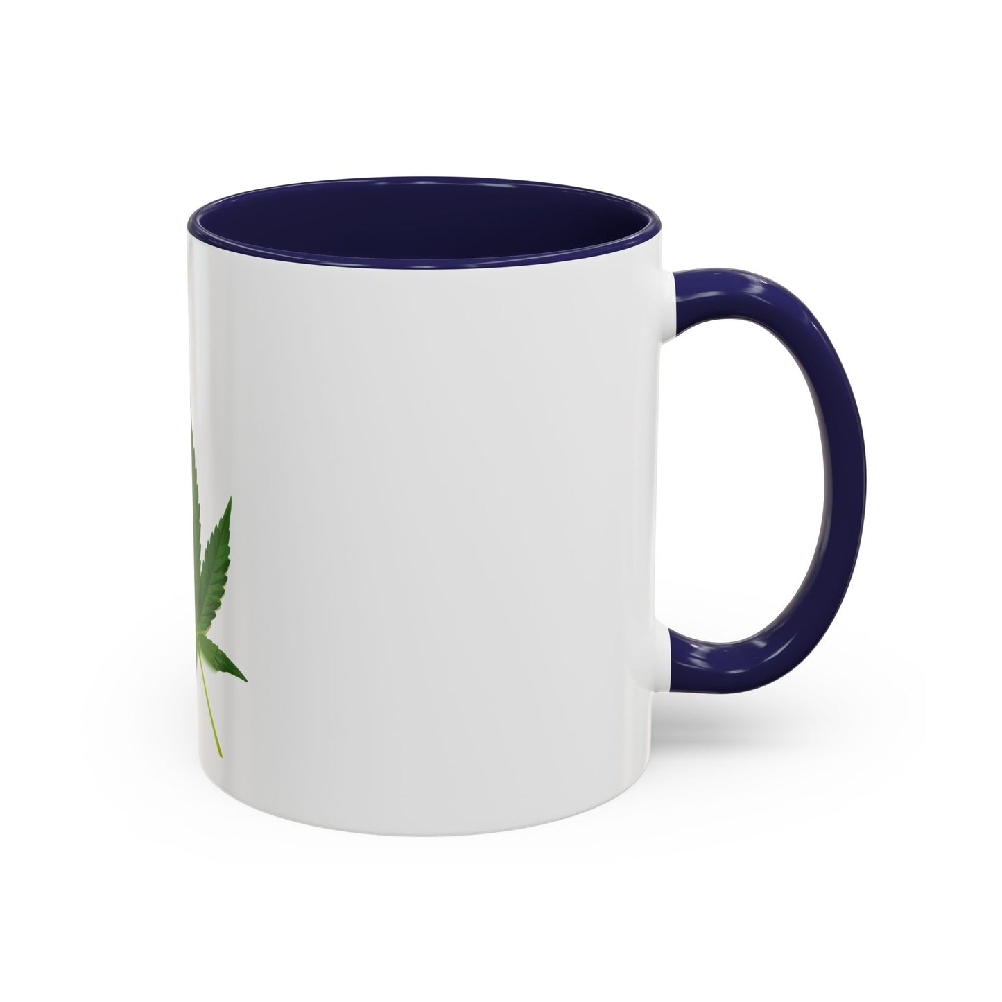 Marijuana Leaf Accent Coffee Mug | Cannabis Lover's Gift, Unique Coffee Cup, Pothead Mug, Stoner Gift Idea, Greenery Decor