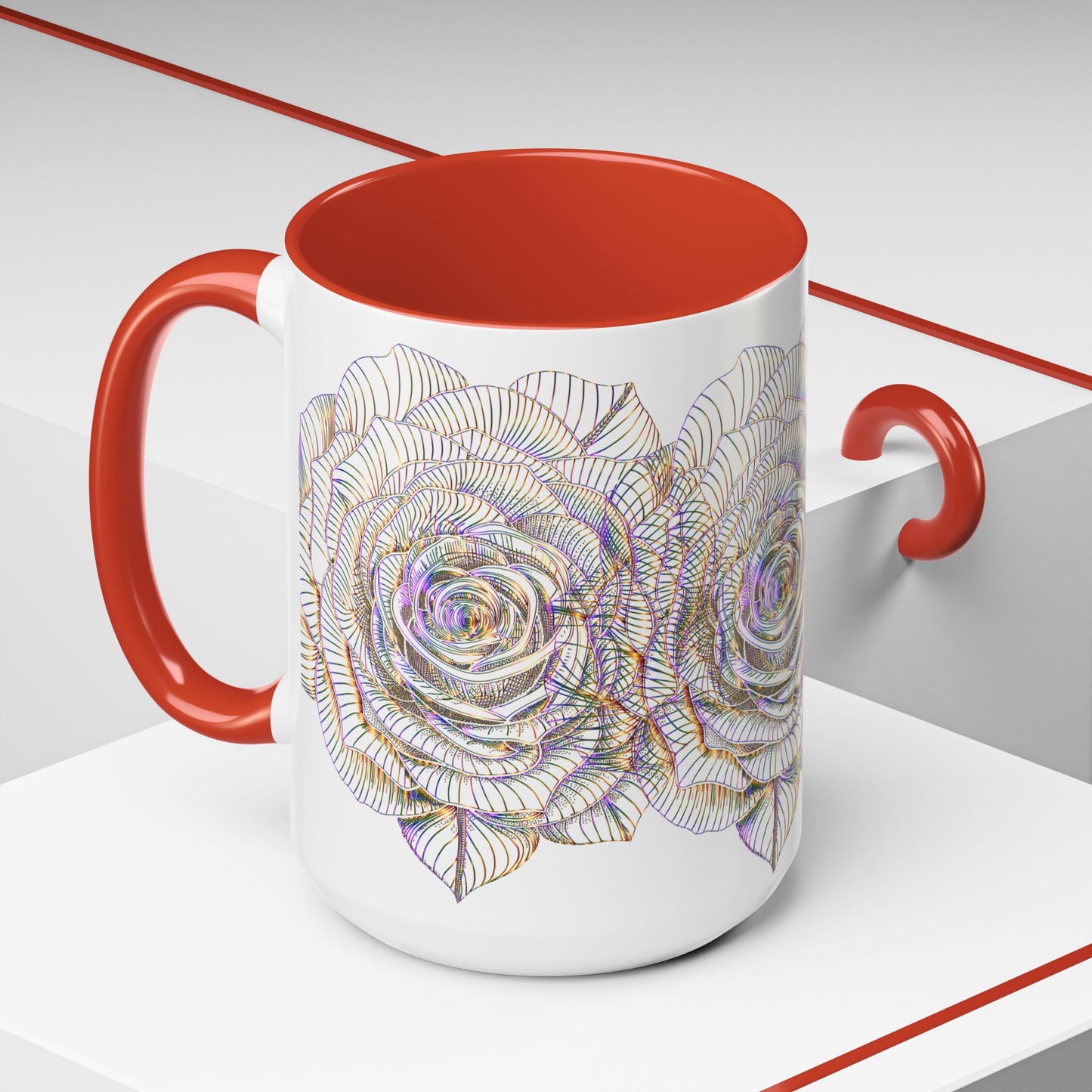 Holographic Floral Coffee Mug - Perfect Gift for Plant Lovers, Home Decor, Tea & Coffee Lovers, Mother's Day, Birthdays
