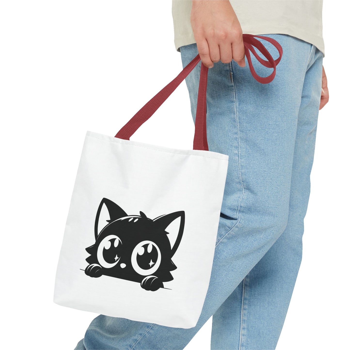 Adorable Cat Face Tote Bag | Cute Kitten Shopping Bag | Gift for Cat Lovers | Everyday Use | Eco-Friendly Accessory
