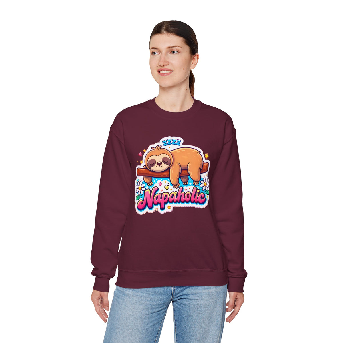 Napaholic Sweatshirt — Cute Sloth Nap Lover Crewneck