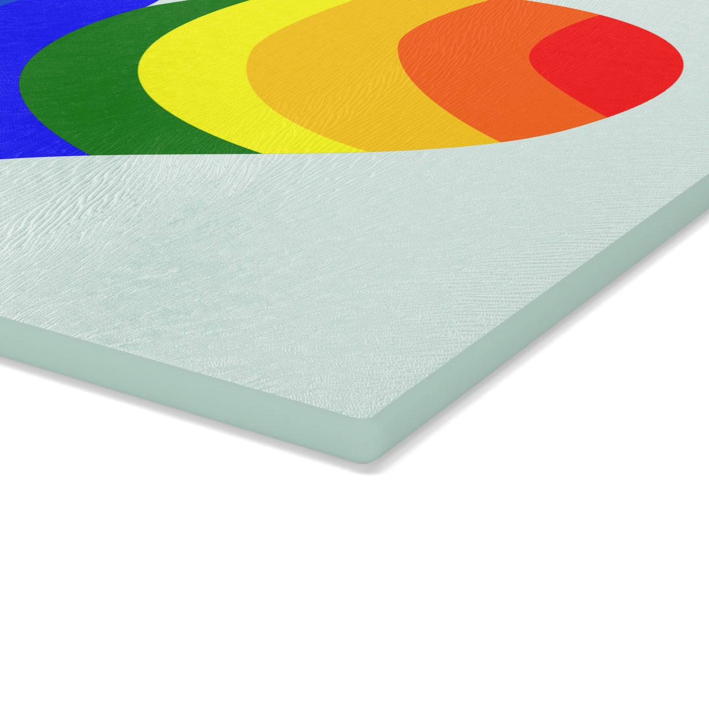 Colorful Heart Glass Cutting Board | LGBTQ+ Decor, Kitchen Gift, Rainbow Home Accent, Wedding Shower Gift, Charcuterie Board