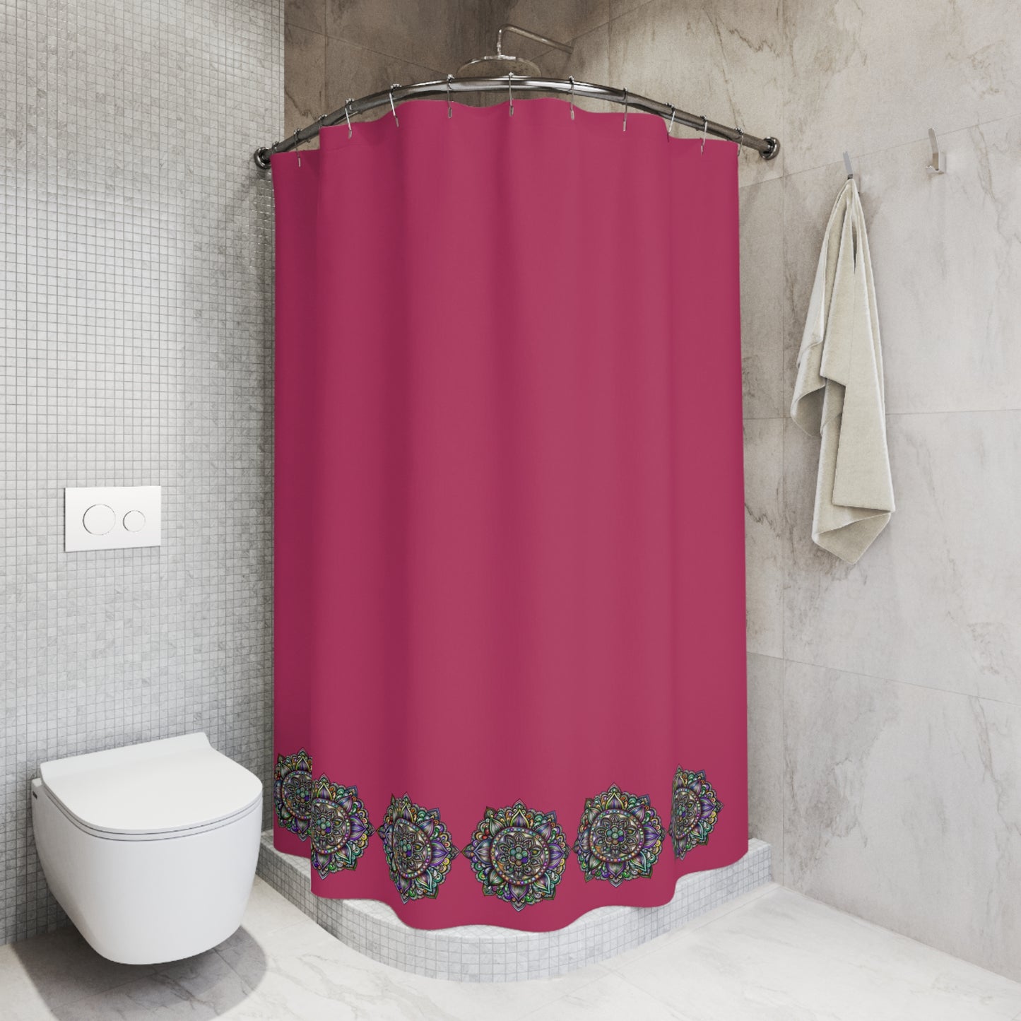 Vibrant Boho Shower Curtain, Decorative Bathroom Accent, Modern Home Decor, Gift for New Homeowners, Cozy Bathroom Essential