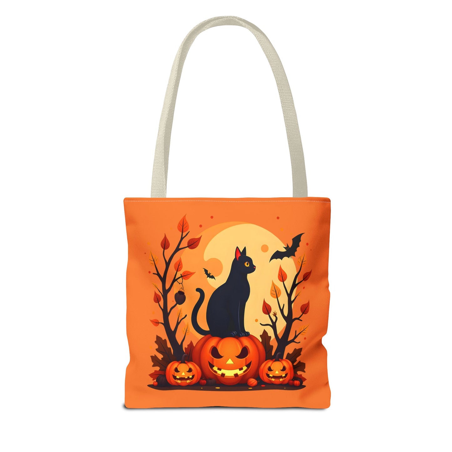 Halloween Cat Tote Bag | Spooky Halloween Accessory, Trick or Treat, Gift for Cat Lovers, Fall Fashion Must-Have, Pumpkin Decor