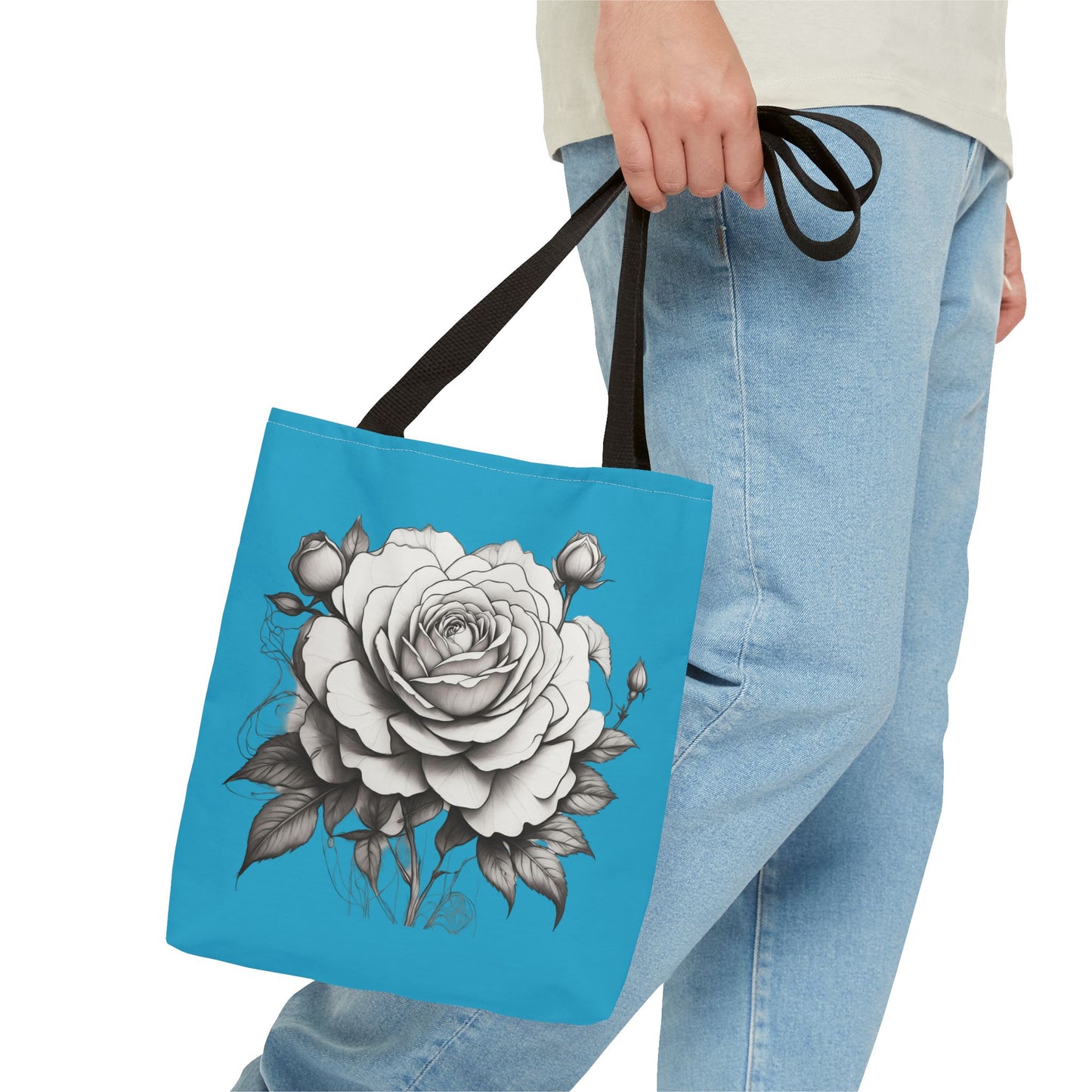 Elegant Floral Tote Bag with Roses, Chic Reusable Grocery Bag, Perfect Gift for Her, Stylish Handbag, Everyday Essentials