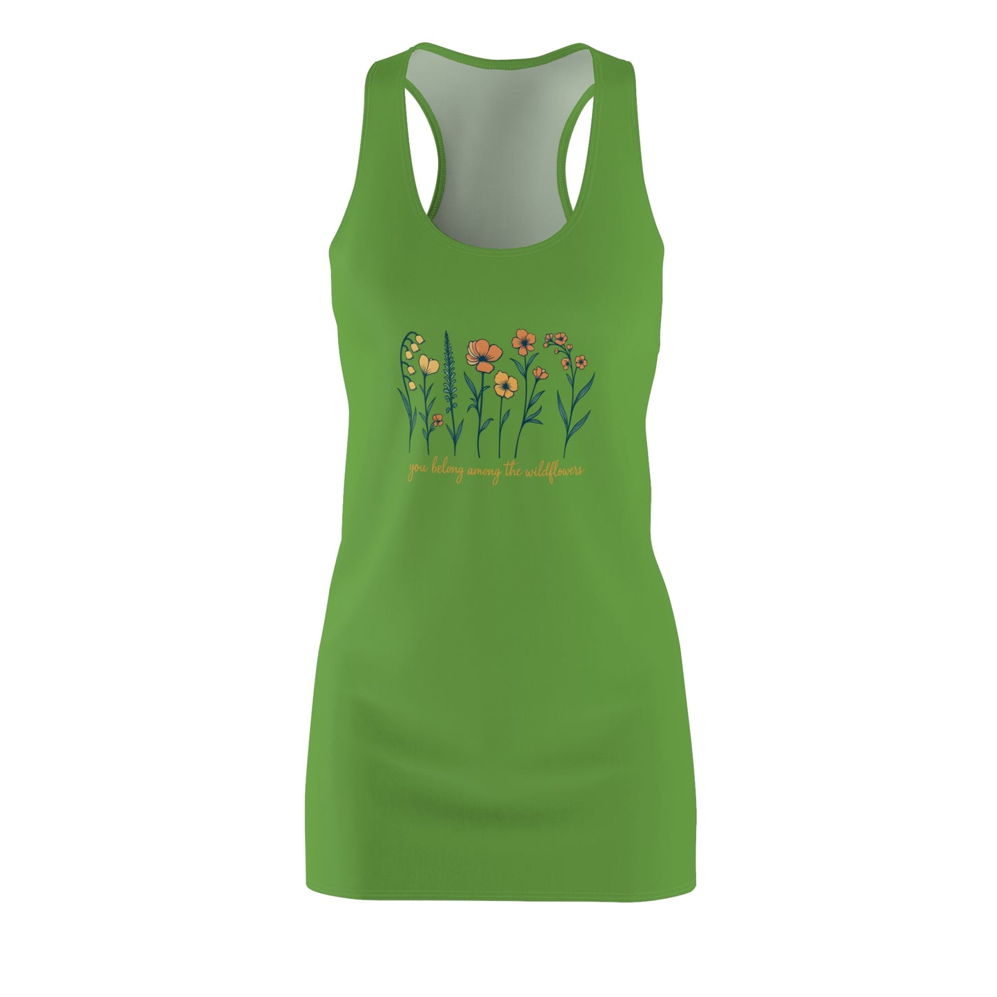 Floral Racerback Dress, Summer Dress, Casual Dress, Outdoor Apparel, Gift for Her, Everyday Wear