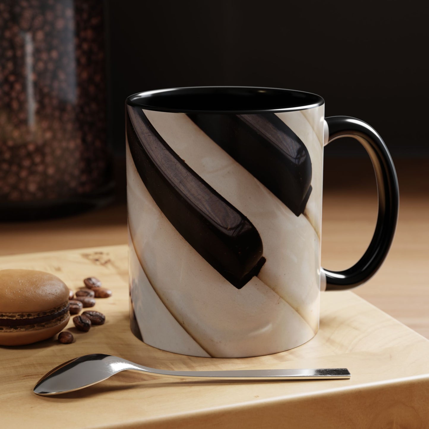 Musical Accent Coffee Mug | Piano Design, Coffee Lover Gift, Musician Mug, Stylish Drinkware, Home & Office Decor