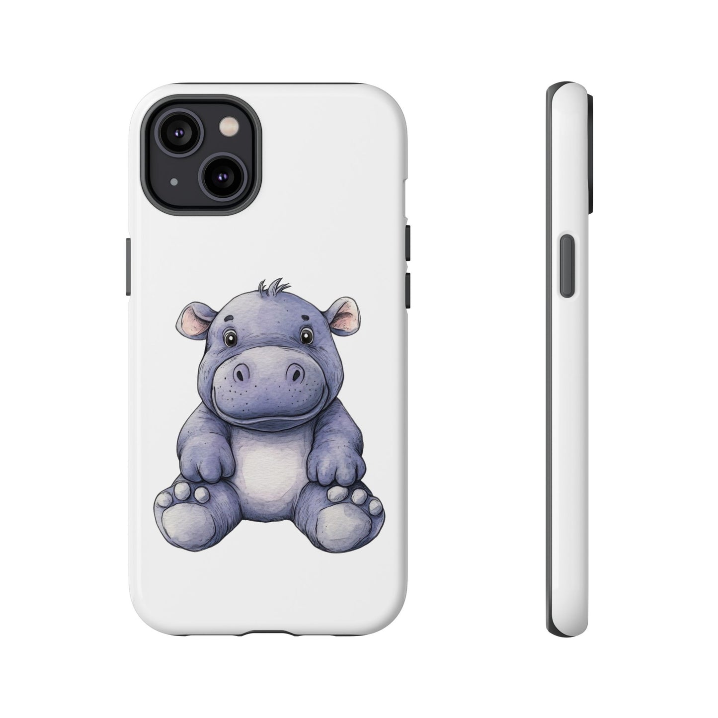 Cute Hippo Phone Case, Unique Tough Cases, Animal Lover Gift, Cute Animal Design, Baby Animal Phone Accessory