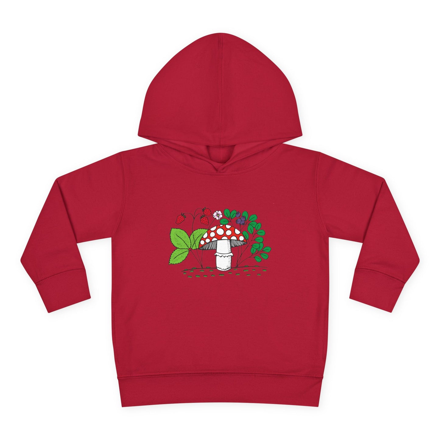 Whimsical Toddler Pullover Fleece Hoodie, Cute Sweater for Kids, Cozy Fall Fashion, Mushroom Design, Halloween Outfit, Gift for Toddlers