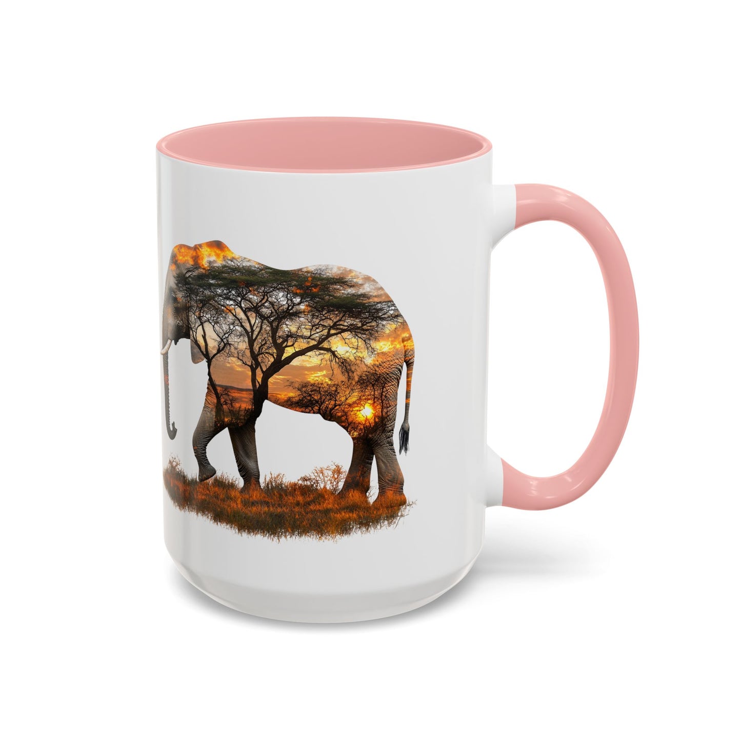 Elegant Elephant Accent Coffee Mug - Nature Lover Gift, Animal Lover Mug, Unique Home Decor, Wildlife Conservation, Travel Mug