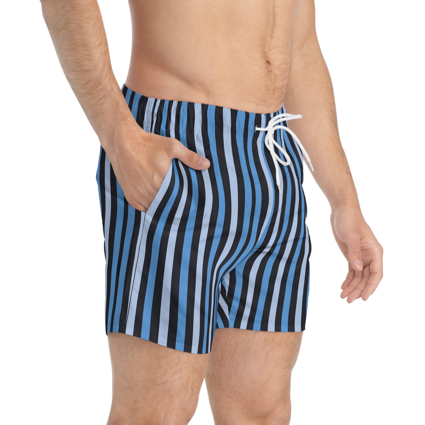 Striped Swim Trunks - Summer Beachwear, Pool Parties, Vacation Shorts, Mens Swimwear, Fun Pool Look