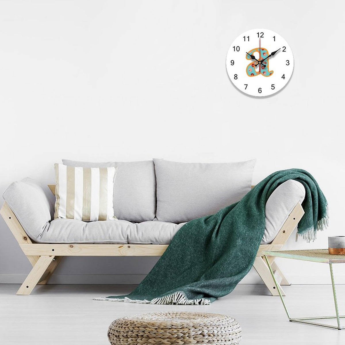 Concise Silent Wooden Wall Clock-9.84"x9.84"/ 25x25cm