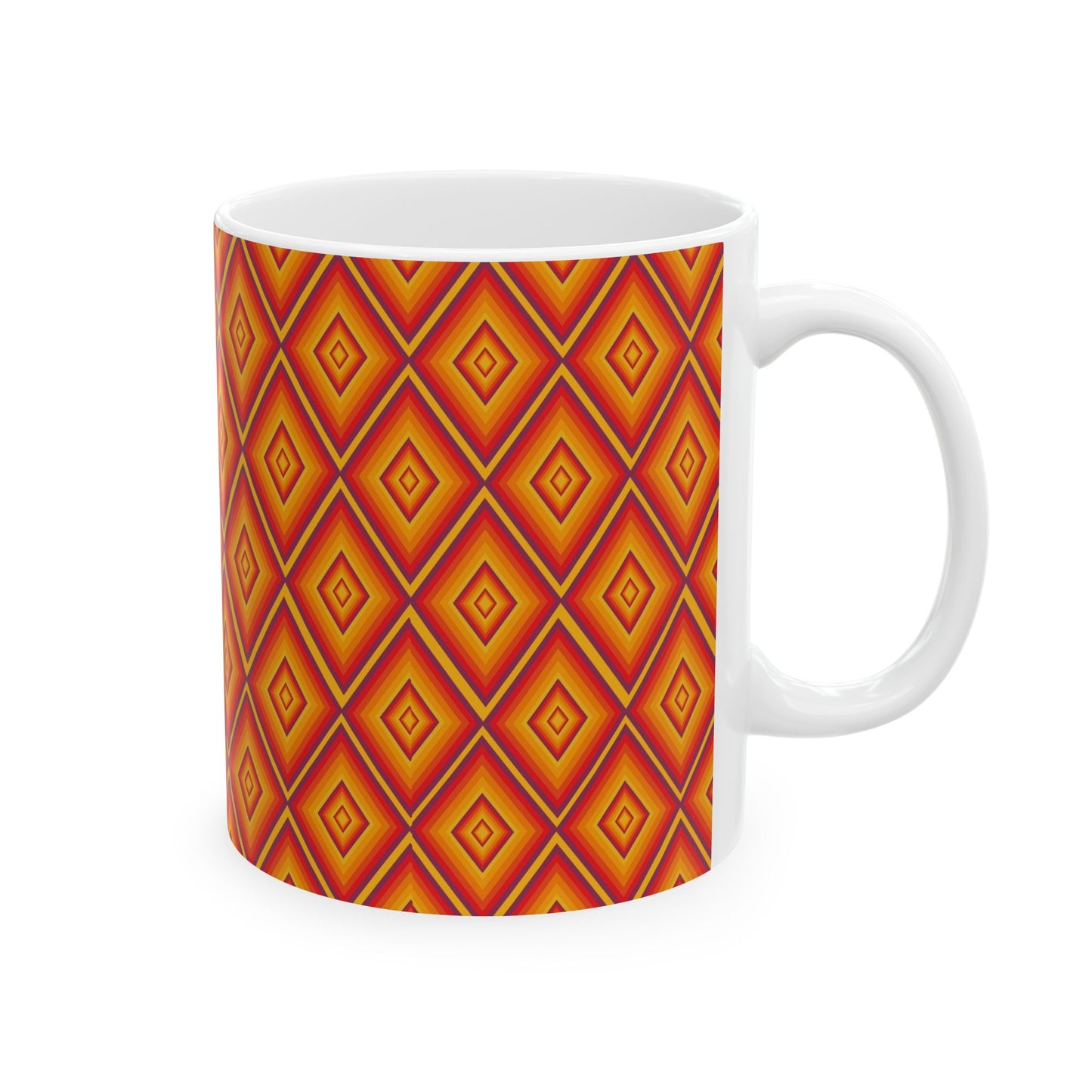 Vibrant Geometric Ceramic Mug - Perfect for Coffee Lovers, Decorative Gift, Kitchen Decor, Birthdays, and Festive Occasions