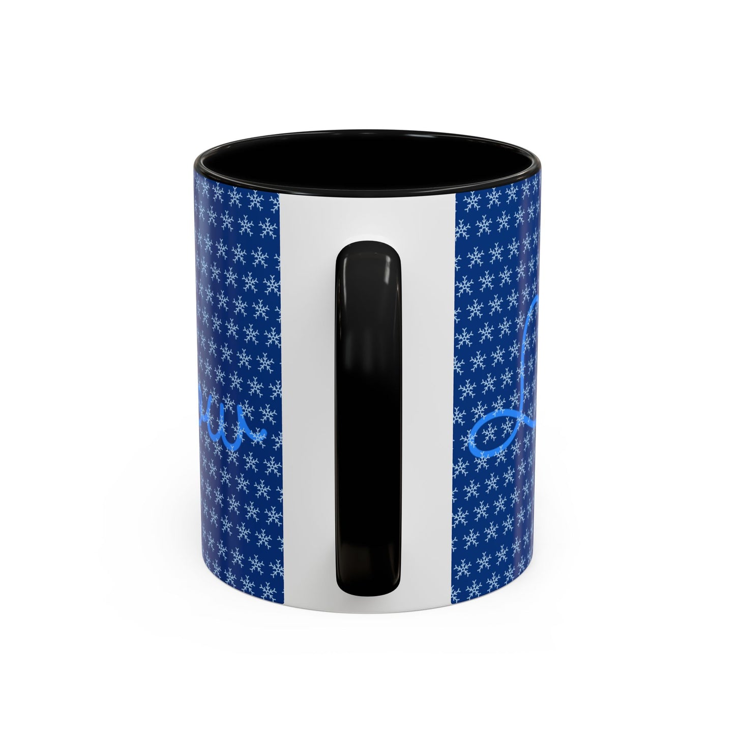 Snowy Night Accent Coffee Mug - Cozy Winter Drinkware, Seasonal Gifts, Holiday Décor, Comfortable Sipping, Blue Design