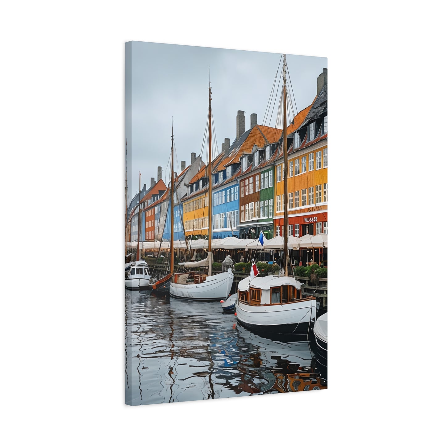 Coastal Canvas Print, Vibrant Harbor Art, Nautical Home Decor, Gift for Sailors, Maritime Wall Art