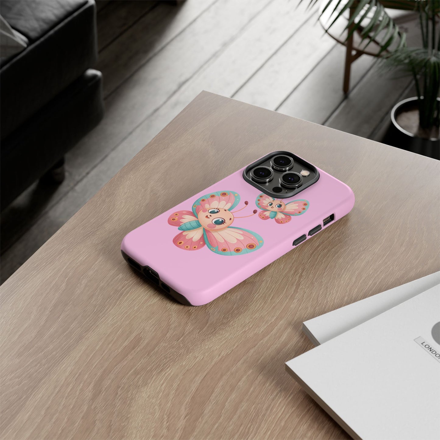 Cute Butterfly Phone Case, Tough Phone Cover, Girly Phone Accessory, Unique Gift for Her, Kids Phone Case, Floral Design Case