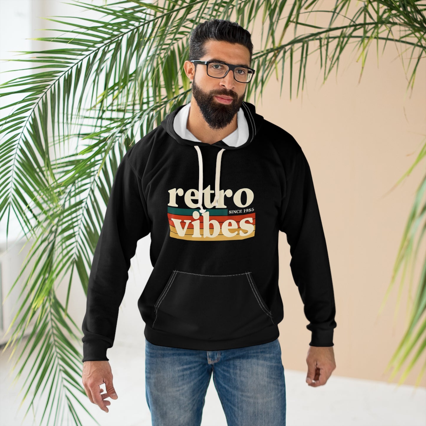 Retro Vibes Unisex Pullover Hoodie, Cozy Sweatshirt, Casual Style, Gift for Friends, Perfect for Fall & Winter