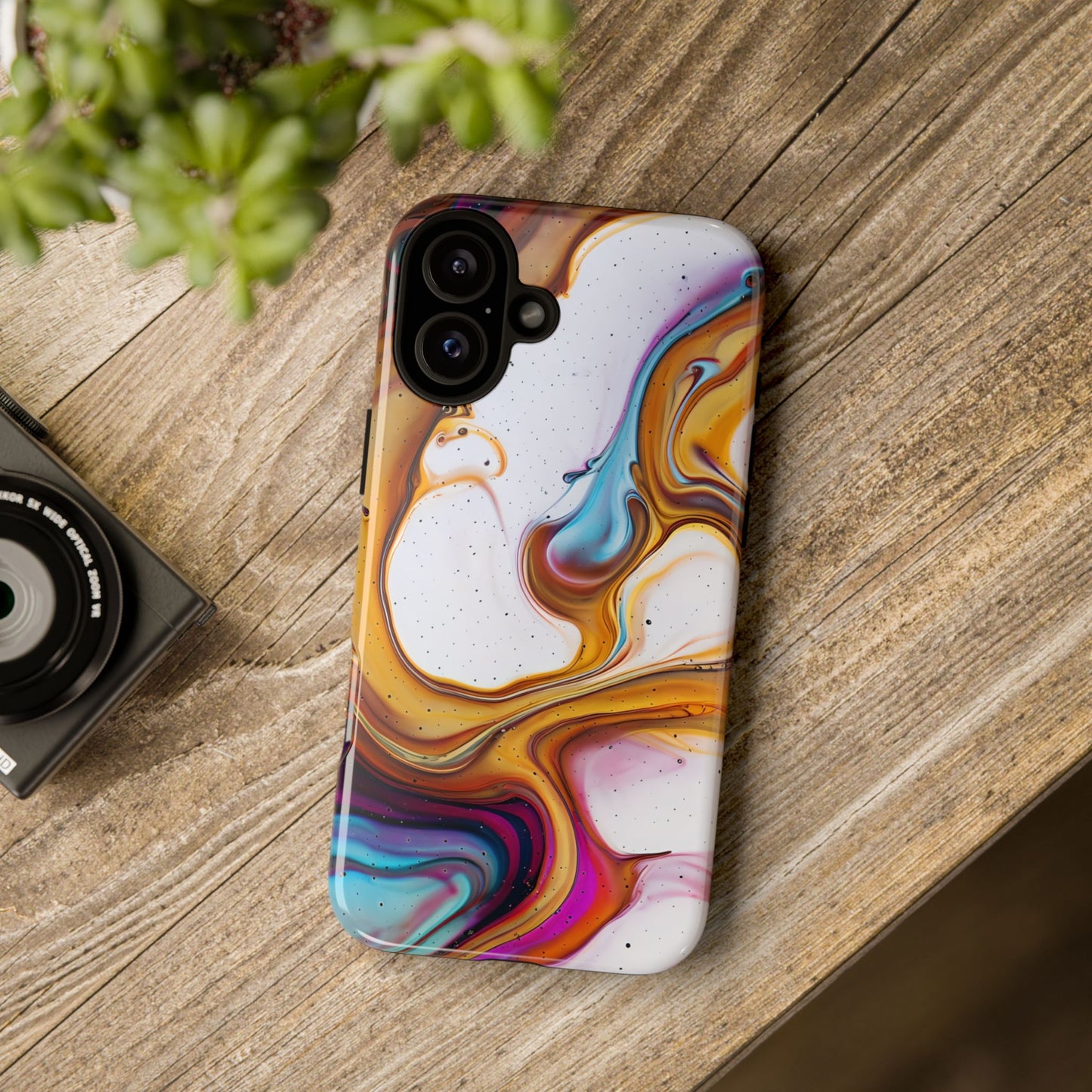 Artistic Phone Case, Tough Cases with Colorful Marble Design