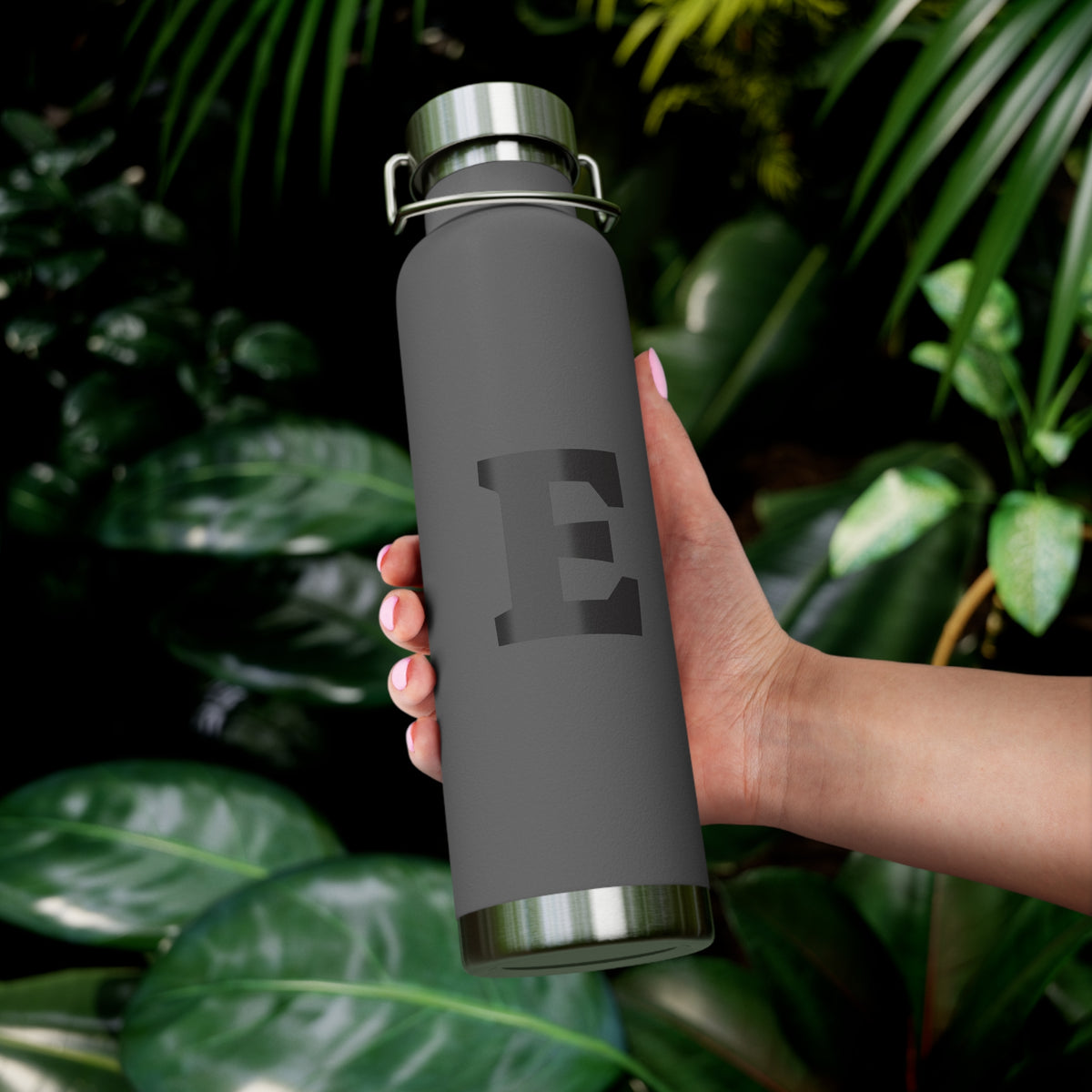 Personalized Copper Insulated Water Bottle, 22oz - "E" Custom Monogram