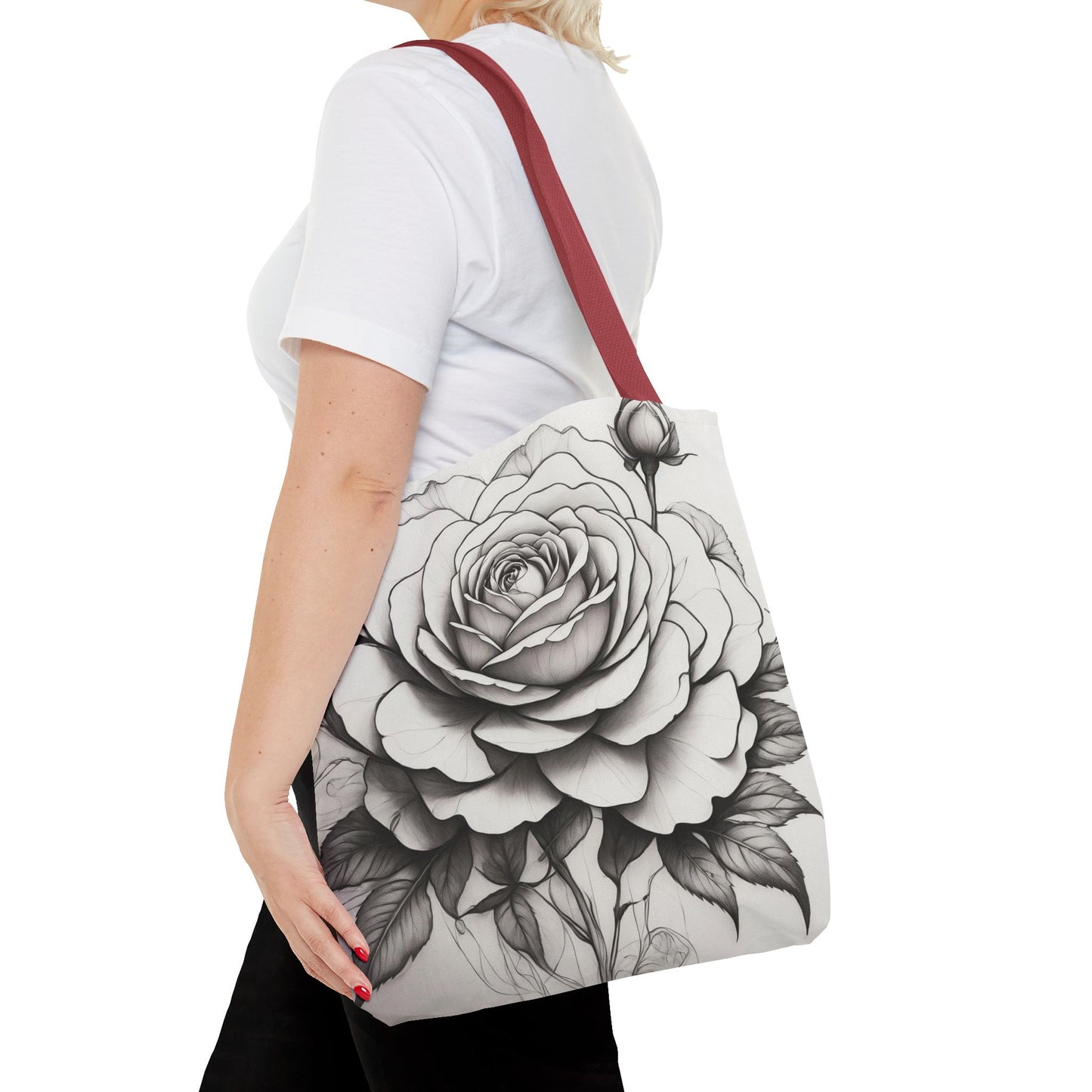 Elegant Floral Tote Bag, Garden Lover Gift, Shopping Bag, Art Print Tote, Mother's Day Gift, Eco-Friendly Canvas Bag
