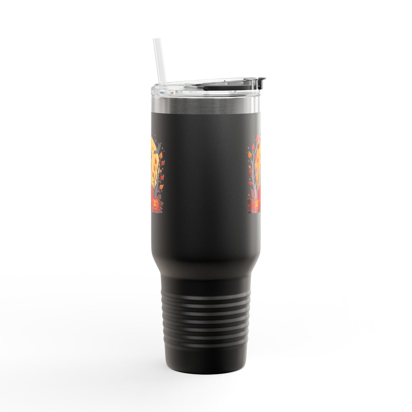 Halloween Cat Insulated Travel Mug | 40oz, Fall Coffee Tumbler, Pumpkin Travel Cup, Spooky Drinkware, Gift for Cat Lovers