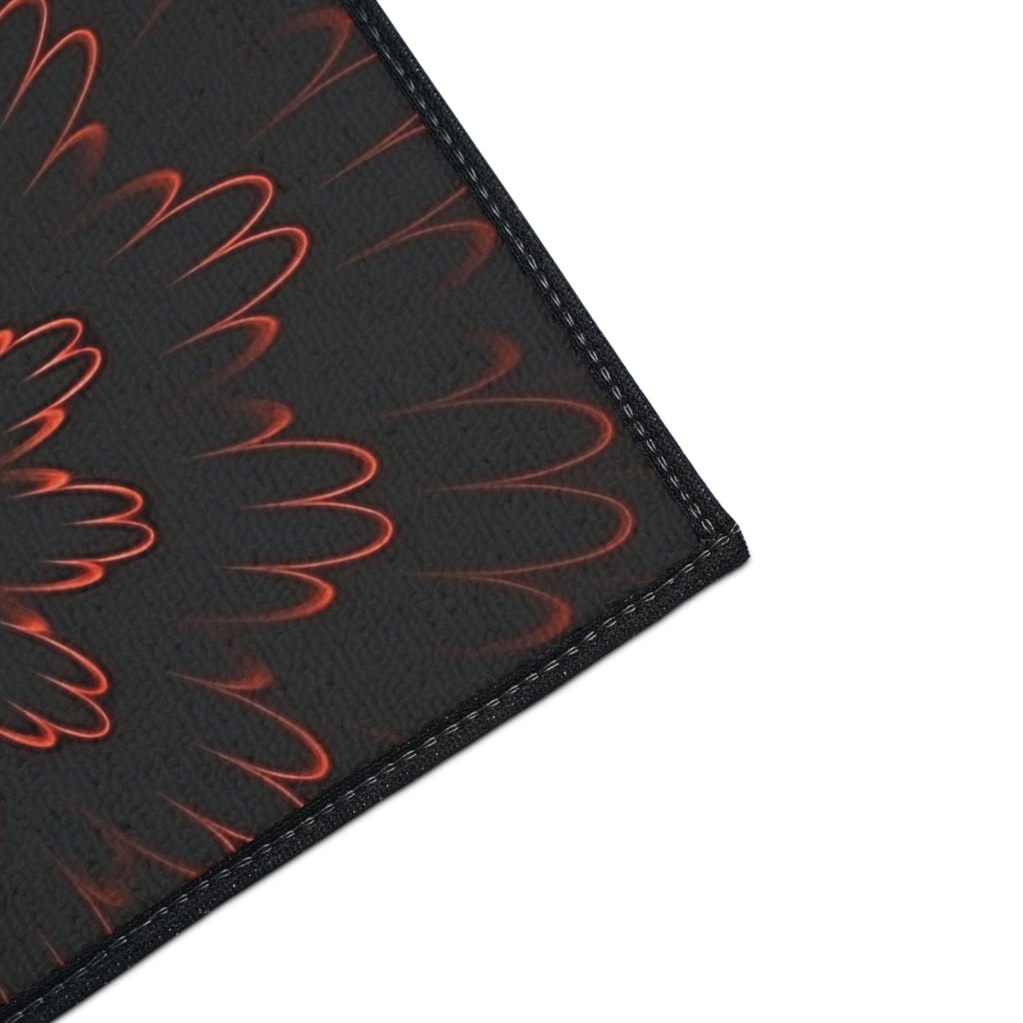 Floral Mandala Heavy Duty Floor Mat — Dark Red Radiant Entry Rug