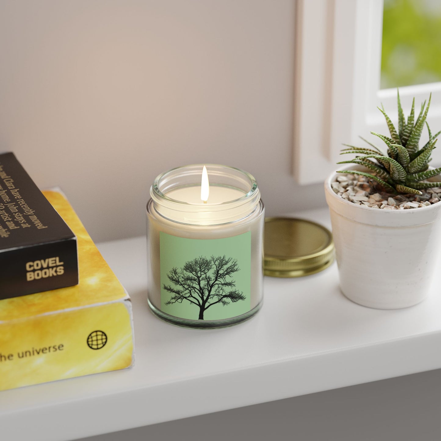 Nature-Inspired Scented Candles, Eco-Friendly Coconut Apricot Wax, Tree Design for Relaxation, Home Decor, Gift for Any Occasion