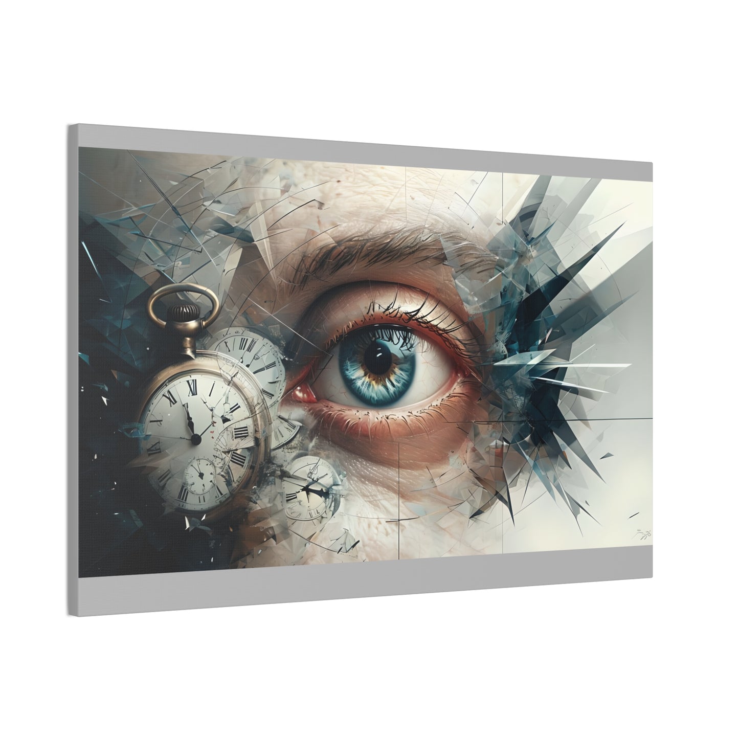 Surreal Canvas Wall Art, Eye with Vintage Clock