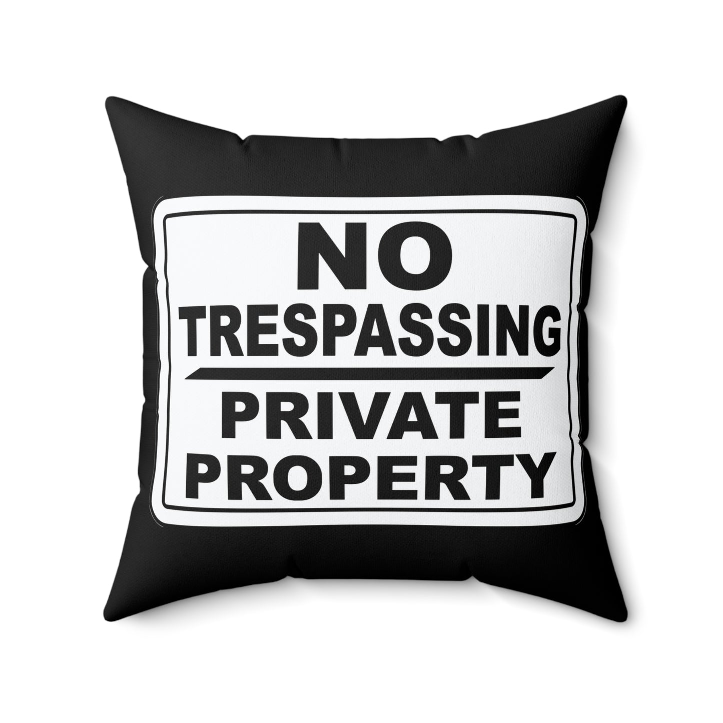 No Trespassing Decorative Pillow - Unique Home Decor, Outdoor Themes, Privacy Gift, Rustic Living Room, Security Reminder