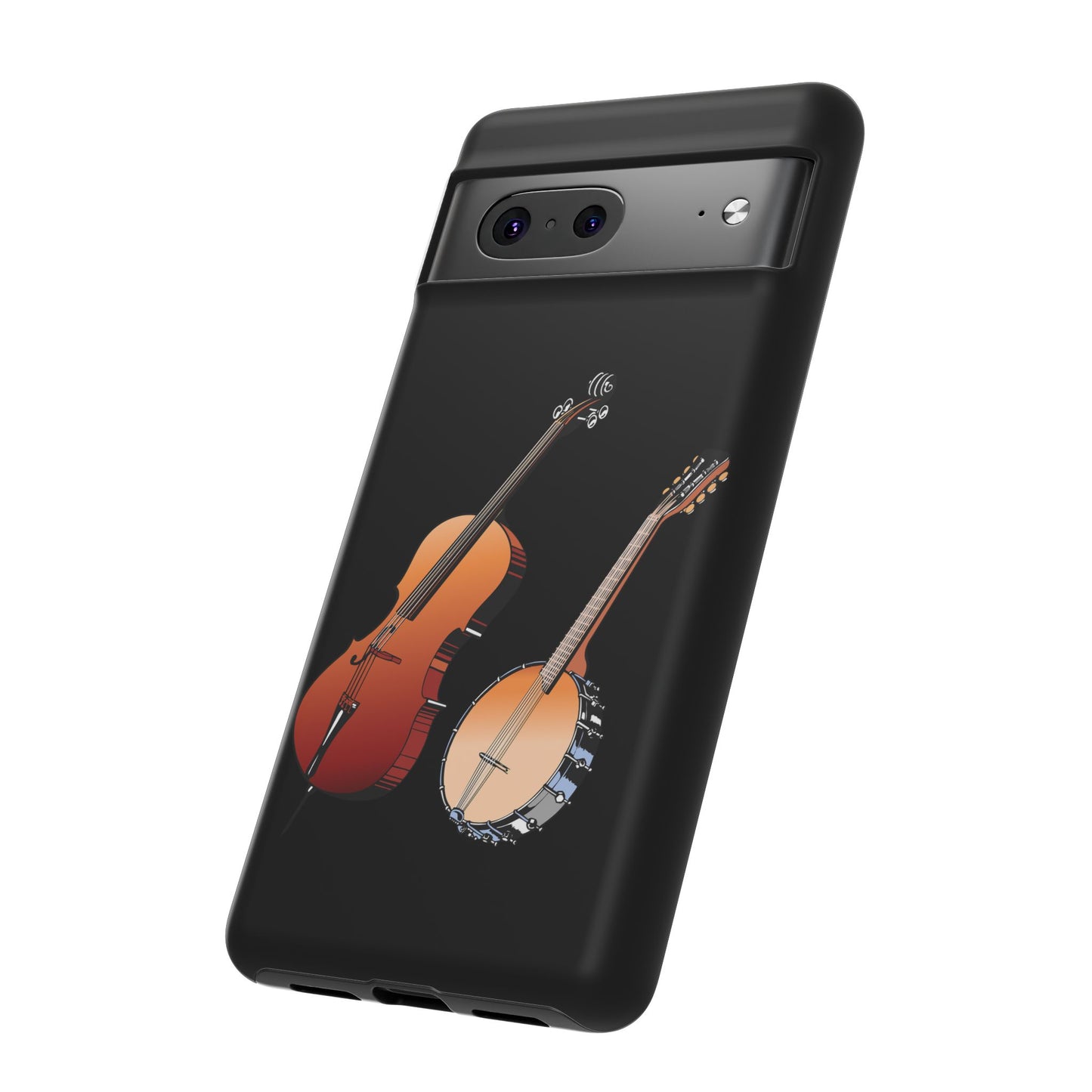 Musical Instrument Phone Case - Violin & Banjo Design, Music Lover Gift, Unique Phone Cover, Holiday Gift, Durable Tough Cases