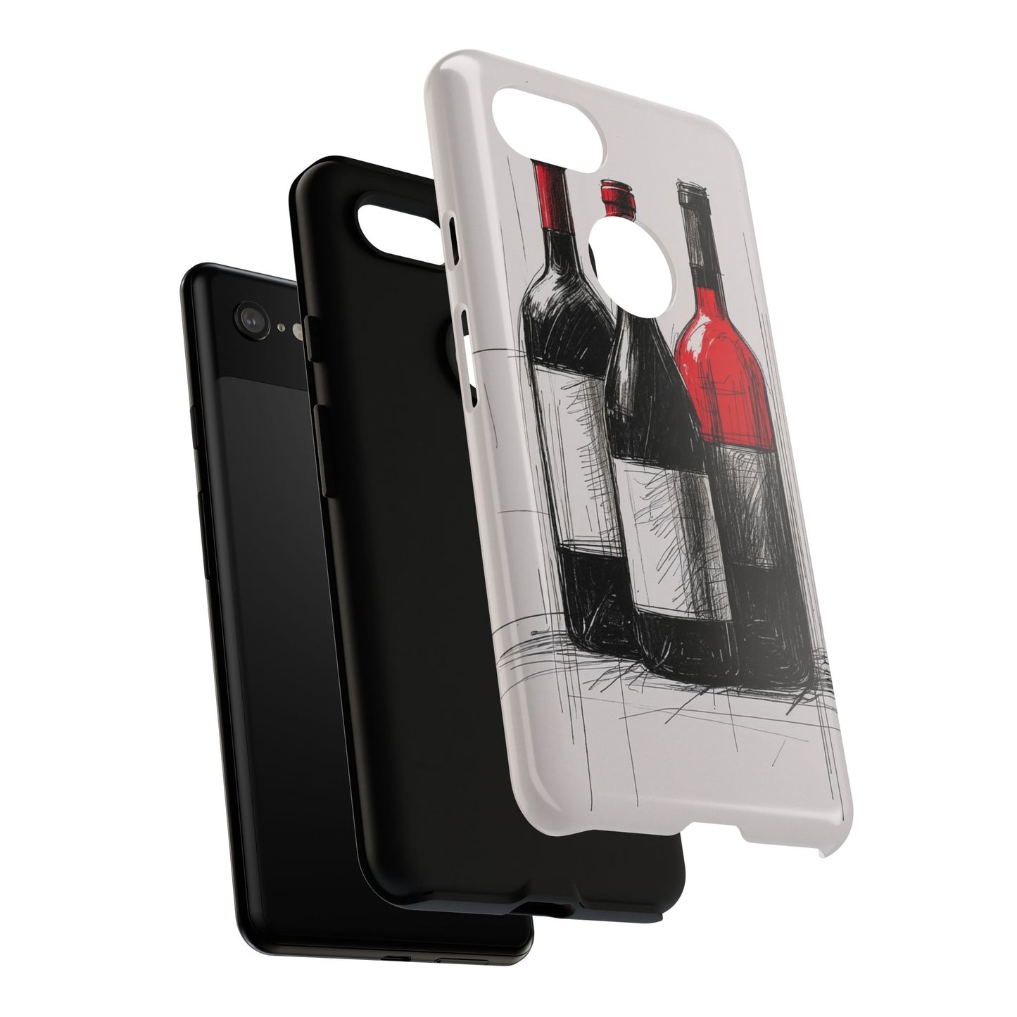Wine Lover's Phone Case, Tough Phone Cover, Artistic Wine Design, Gift for Wine Enthusiasts, Customizable Case, Unique Wine Art