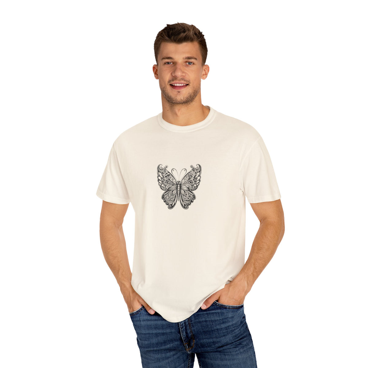 Bohemian Butterfly T-shirt, Unisex Clothing, Nature Inspired Tee, Gift for Her, Casual Wear, Summer Fashion