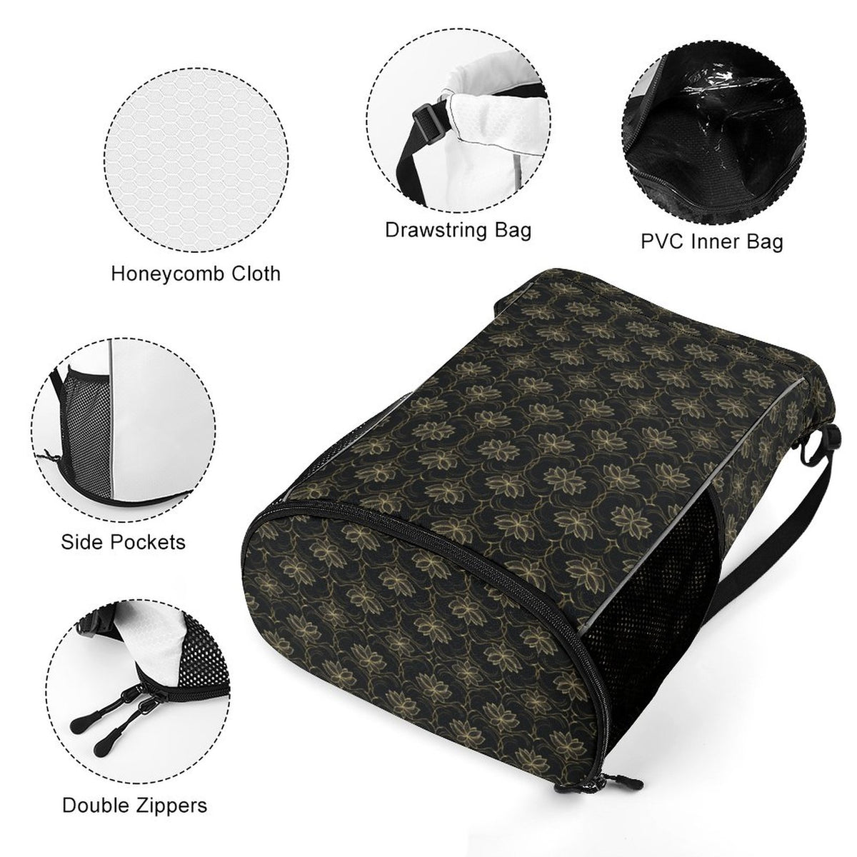 Waffle Cloth Sprots Drawstring Bag (Multi-Sites)