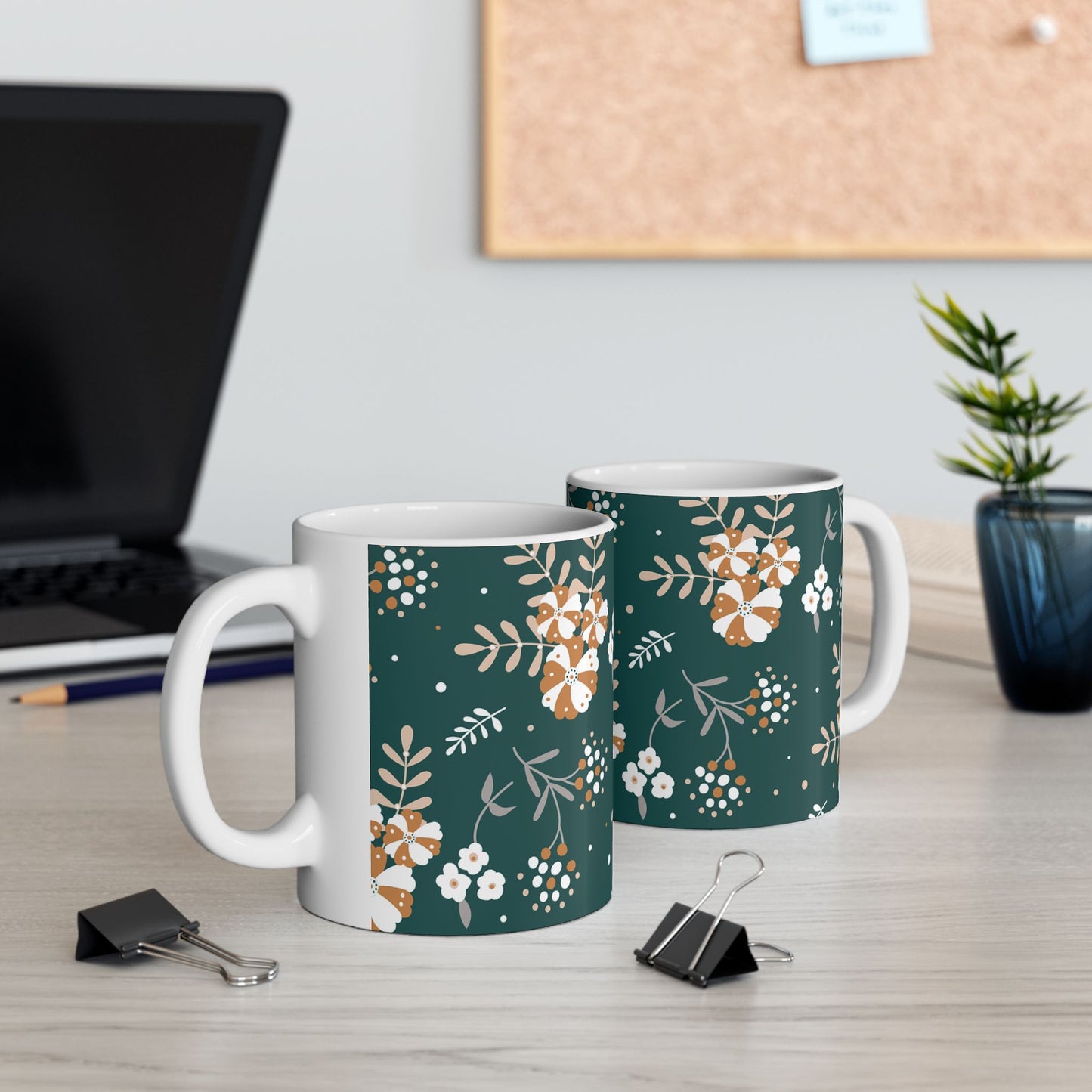 Floral Ceramic Mug | Botanical Tea Cup, Gift for Her, Coffee Lover, Housewarming, Relaxation, Unique Design