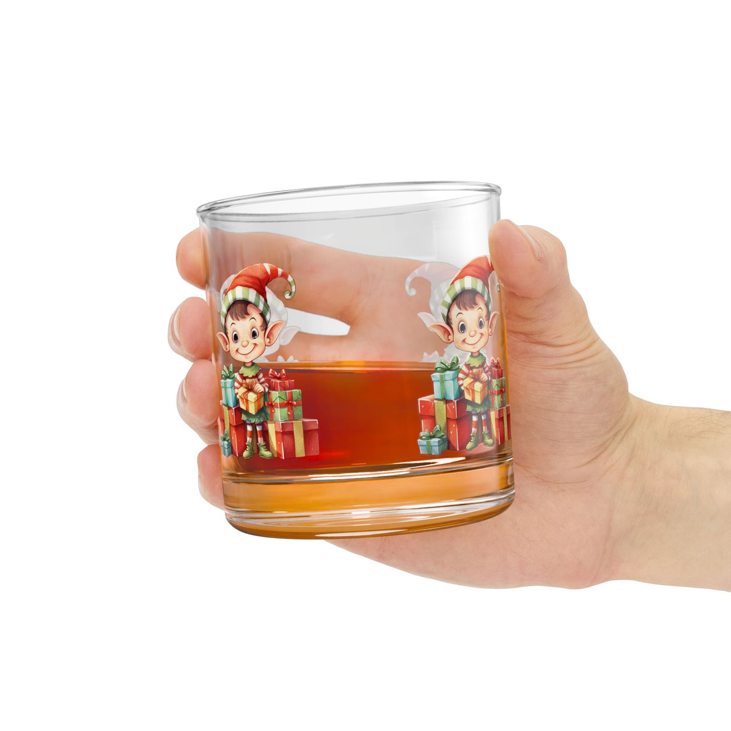 Whimsical Christmas Elf Rocks Glass, 10oz, Fun Holiday Drinkware, Perfect Gift for Elf Lovers, Festive Home Bar Decor, Kids' Party Glass
