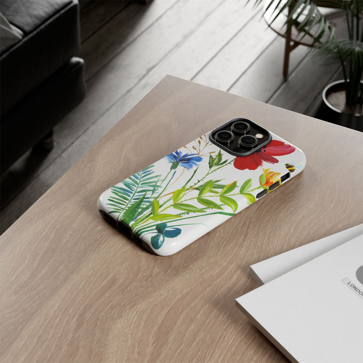 Floral Watercolor Tough Phone Case — Wildflower Bouquet Protective Cover