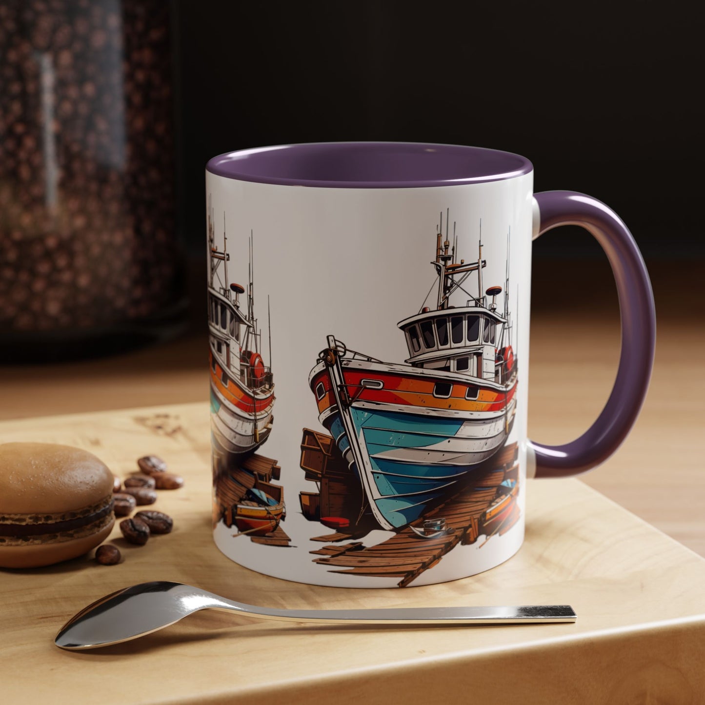 Nautical Accent Coffee Mug | Perfect for Boat Lovers, Sailor Gifts, Coastal Decor, Unique Gift Idea, Custom Artwork Mug