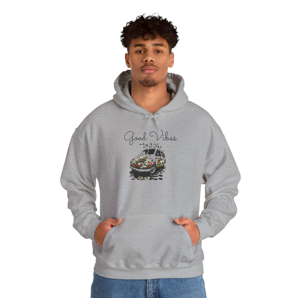 Good Vibes Hooded Sweatshirt - Unisex Heavy Blend, Cozy Gift for Friends, Casual Wear, Summer Outings, Beach Days, Chill Vibes