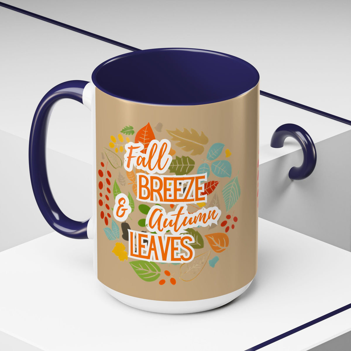 Fall Breeze & Leaves Coffee Mug, Autumn Mug, Seasonal Drinkware, Cozy Kitchen Decor, Perfect Gift for Fall Lovers