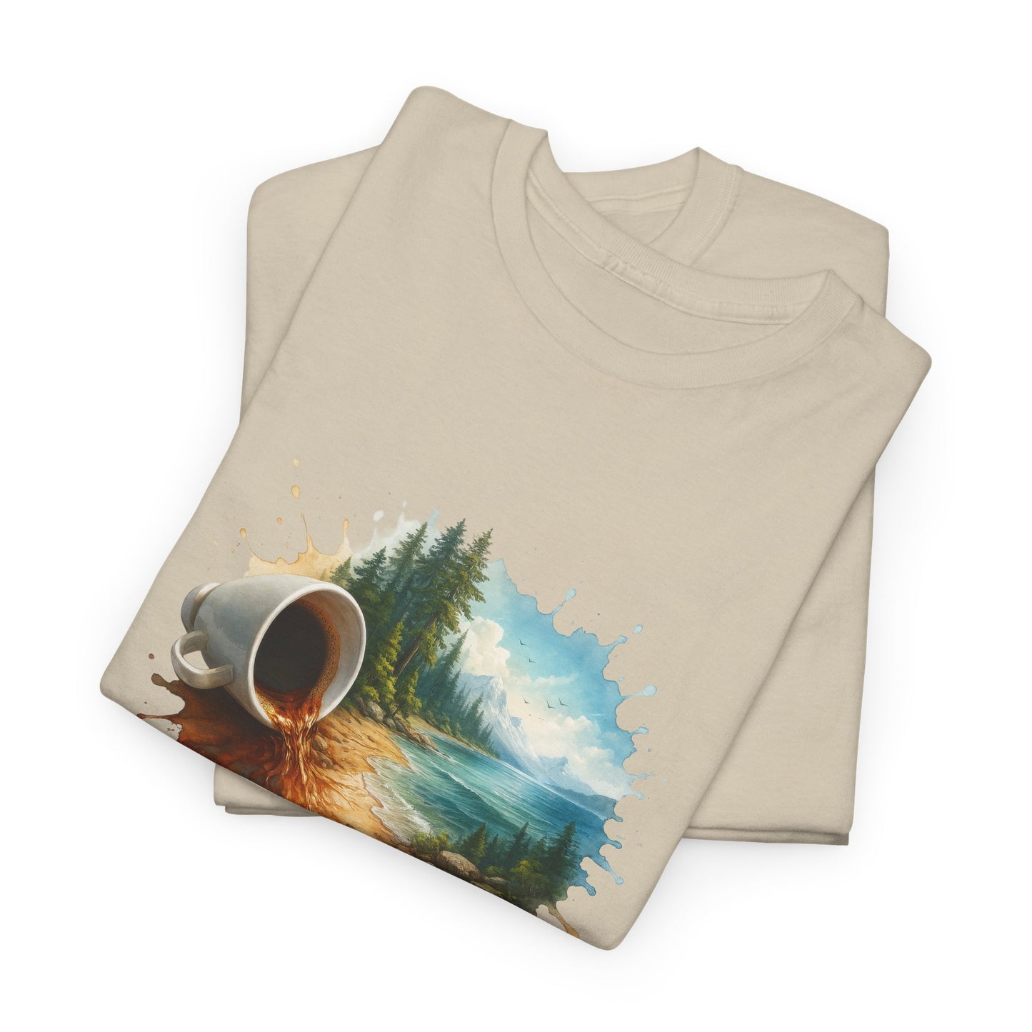 Nature-Inspired Unisex Heavy Cotton Tee, Casual Outfit, Gift for Nature Lovers, Camping Apparel, Outdoor Adventure Shirt