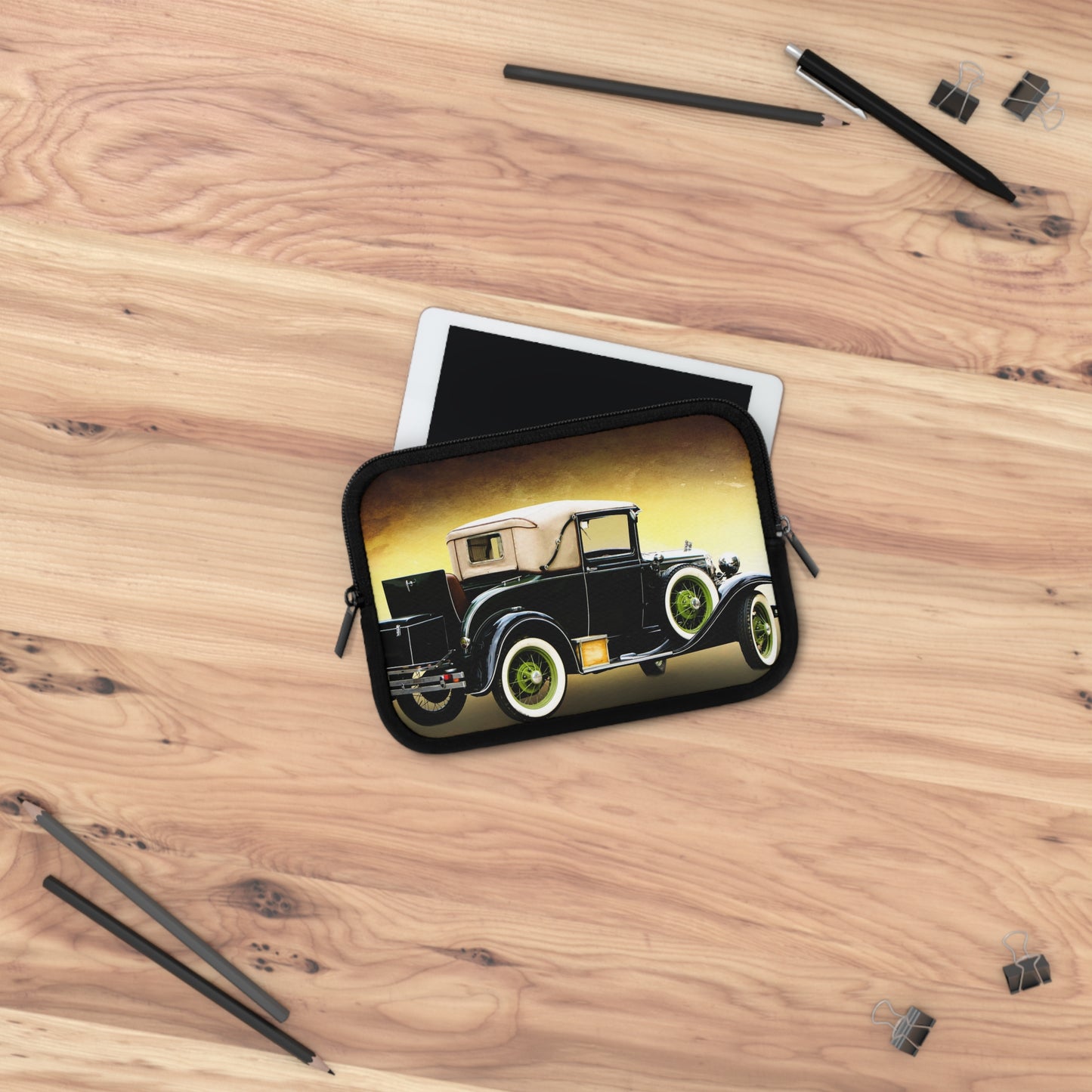 Vintage Car Laptop Sleeve - Perfect Gift for Auto Enthusiasts, Tech Accessories, Travel Essentials, Back to School